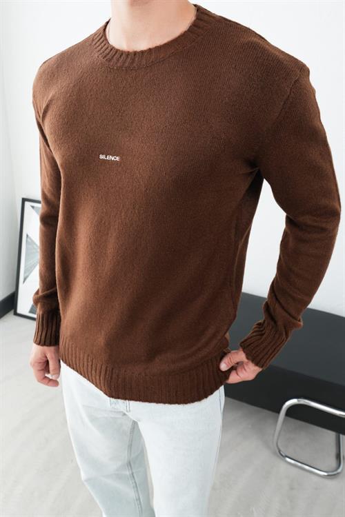 Wholesale Mens Brown Knit Sweater
