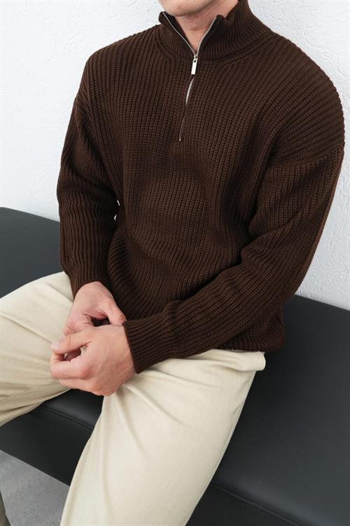 Wholesale Mens Brown Knit Sweater