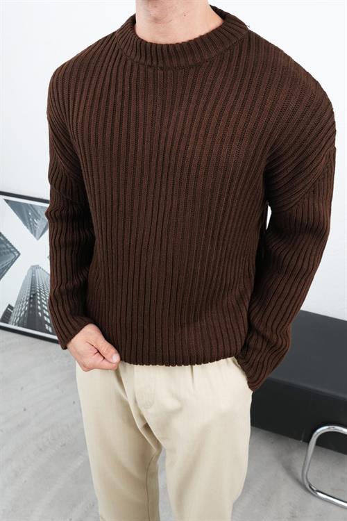 Wholesale Mens Brown Knit Sweater