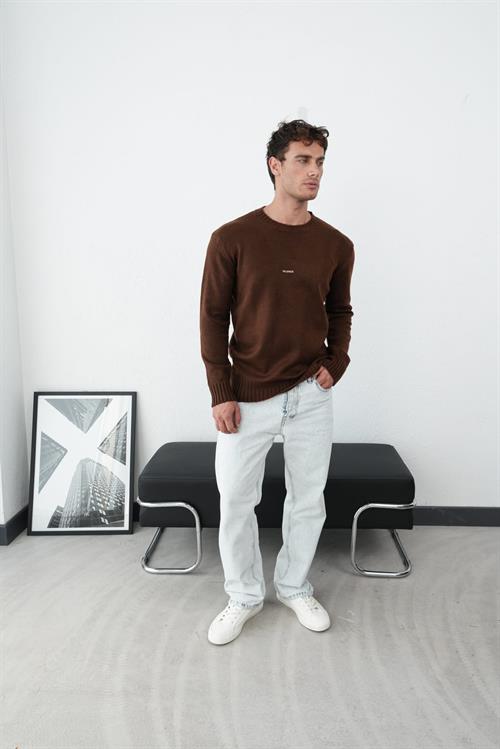 Wholesale Mens Brown Knit Sweater
