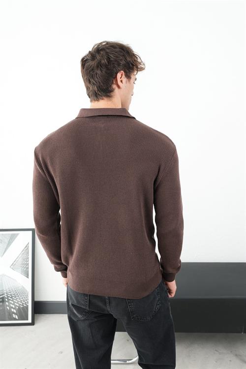 Wholesale Mens Brown Knit Sweater