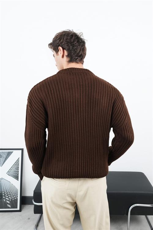 Wholesale Mens Brown Knit Sweater