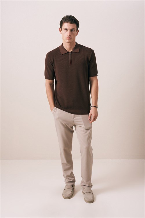 Wholesale Mens Brown Knit T-Shirt