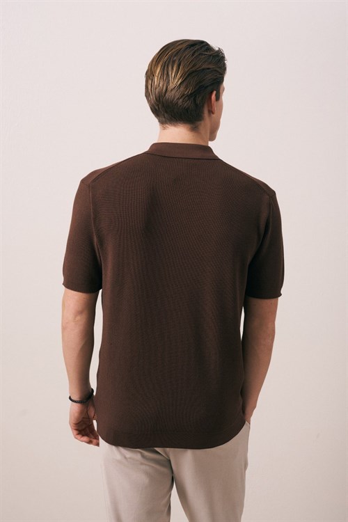 Wholesale Mens Brown Knit T-Shirt