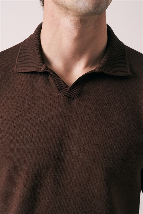 Wholesale Mens Brown Knit T-Shirt