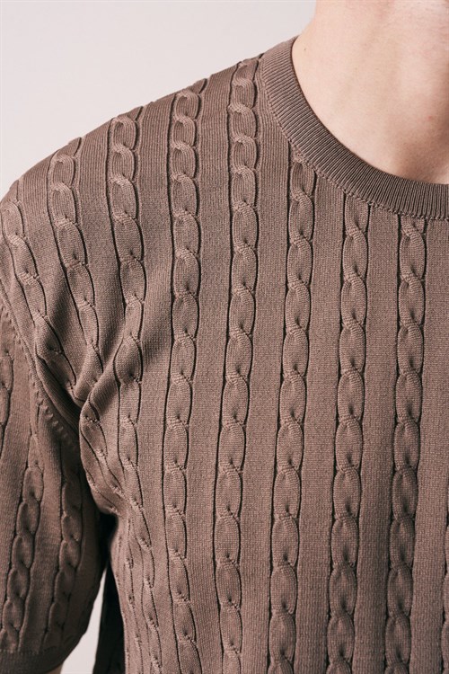 Wholesale Mens Brown Knit T-Shirt