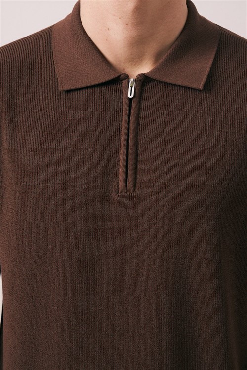 Wholesale Mens Brown Knit T-Shirt