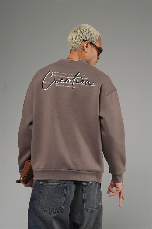 Wholesale Mens Brown  Oversized Sweatshirt 