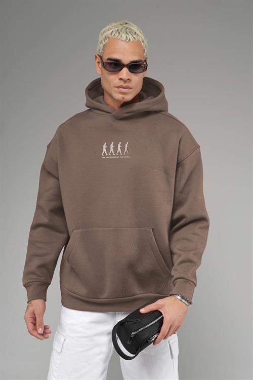 Wholesale Mens Brown Oversized Sweatshirt 