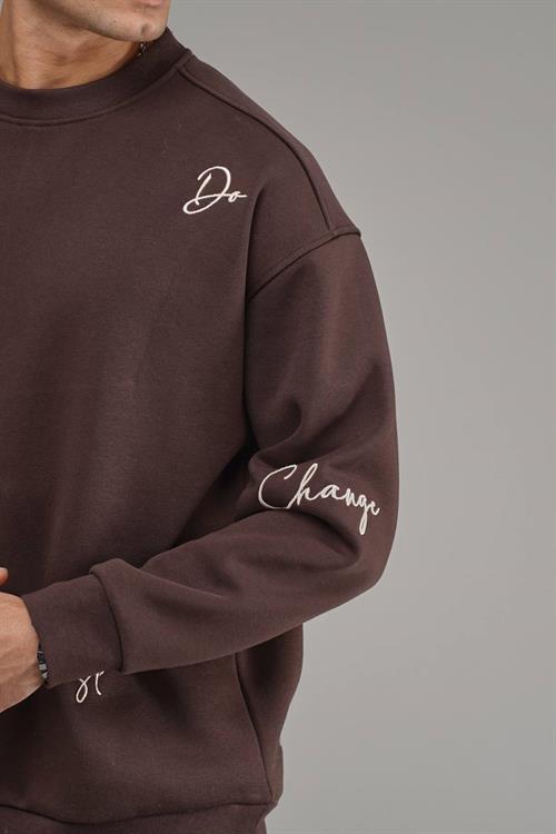 Wholesale Mens Brown Oversized Sweatshirt