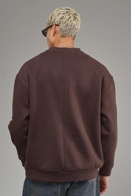 Wholesale Mens Brown Oversized Sweatshirt