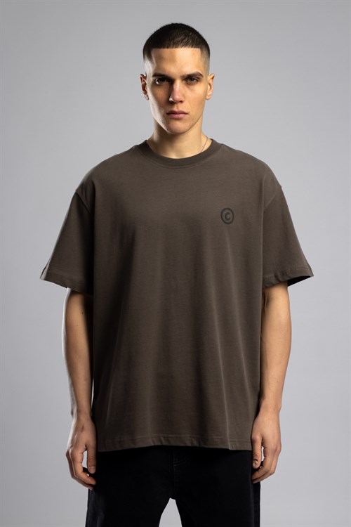Wholesale Mens Brown Printed T-shirt