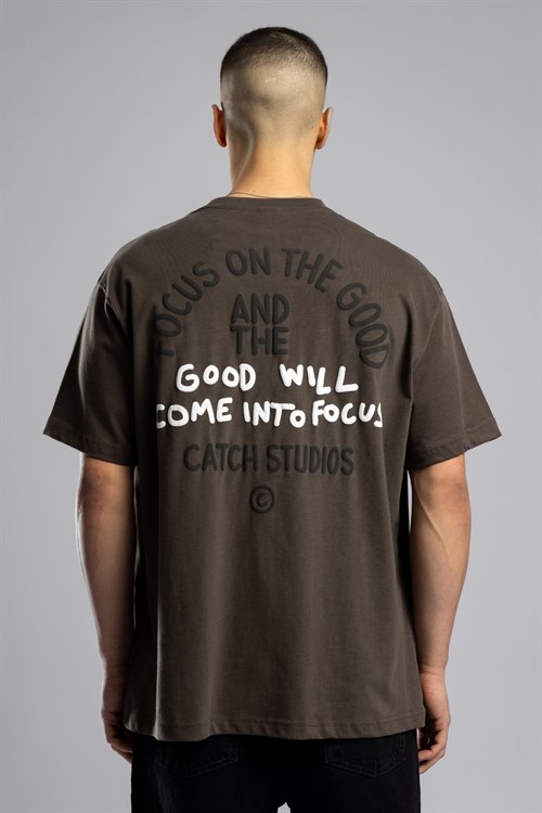 Wholesale Mens Brown Printed T-shirt
