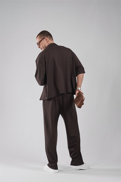 Wholesale Mens Brown Shirt and Pants Set