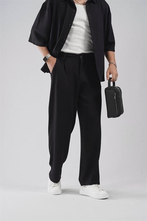 Wholesale Mens Black Shirt and Pants Set