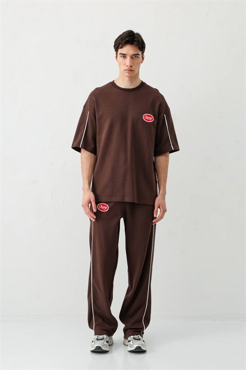 Wholesale Mens Brown T-Shirt and Pants Set
