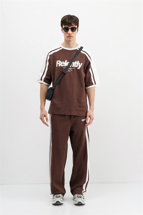 Wholesale Mens Brown T-Shirt and Pants Set