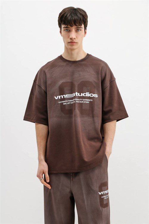 Wholesale Mens Brown T-Shirt and Pants Set