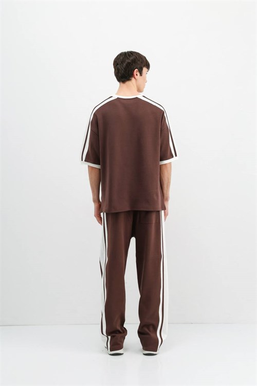 Wholesale Mens Brown T-Shirt and Pants Set
