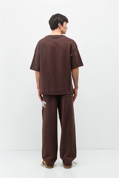 Wholesale Mens Brown T-Shirt and Pants Set