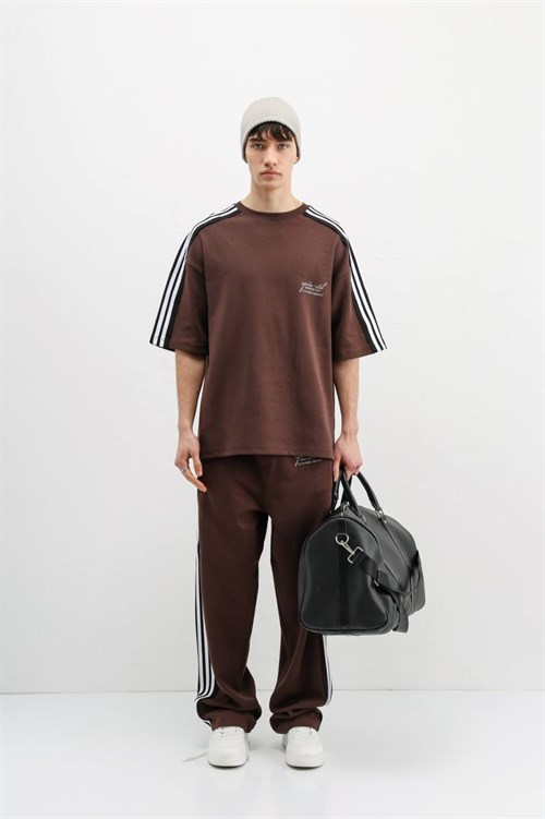Wholesale Mens Brown T-Shirt and Pants Set