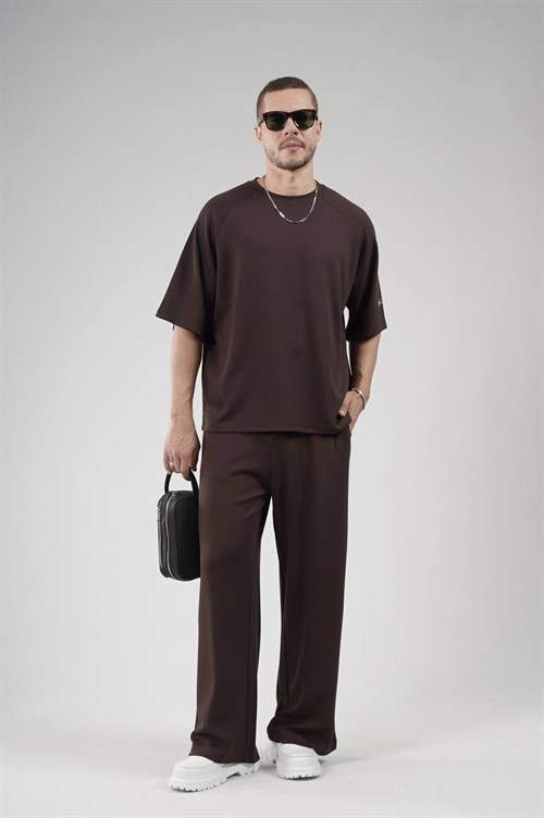 Wholesale Mens Brown T-Shirt and Pants Set