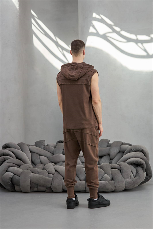 Wholesale Mens Brown T-shirt and Pants Set