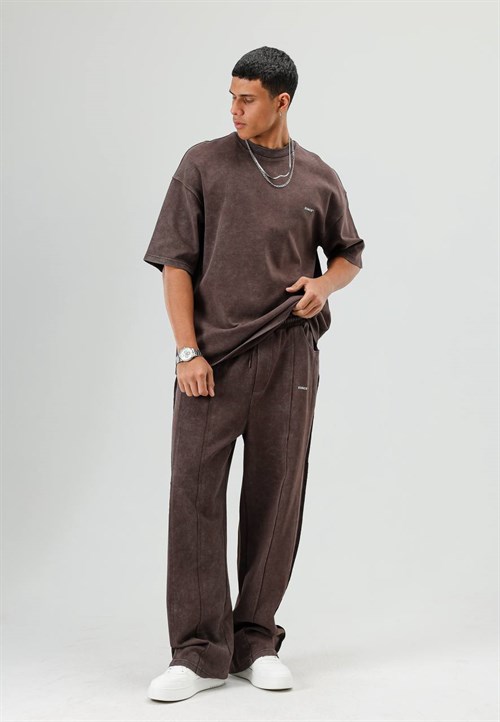 Wholesale Mens Brown T-Shirt and Pants Set