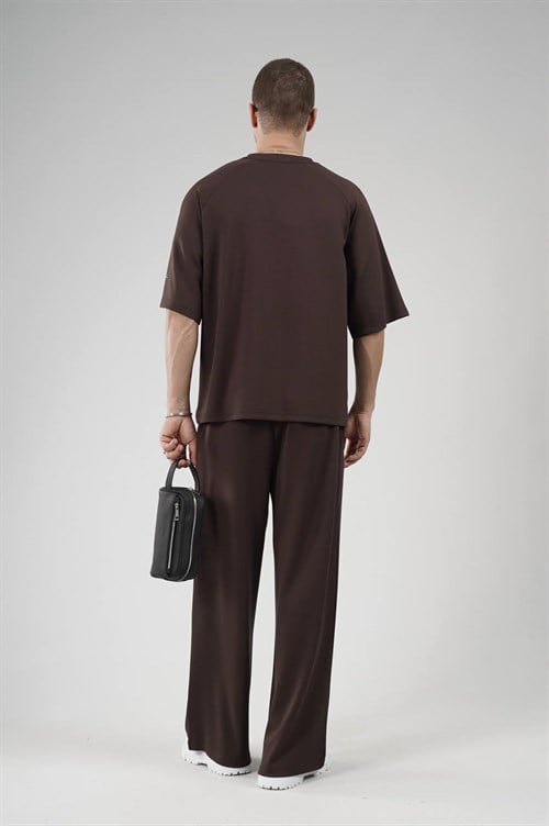 Wholesale Mens Brown T-Shirt and Pants Set