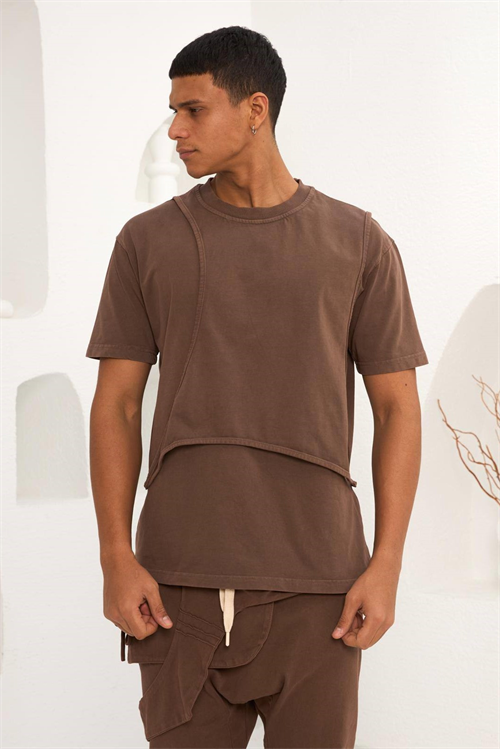 Wholesale Mens Brown T-Shirt and Pants Set