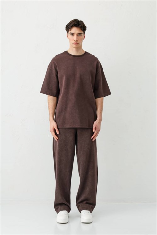 Wholesale Mens Brown T-Shirt and Pants Set