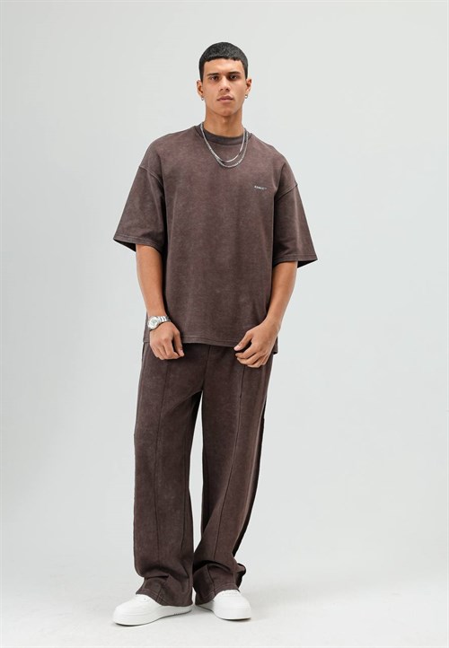 Wholesale Mens Brown T-Shirt and Pants Set