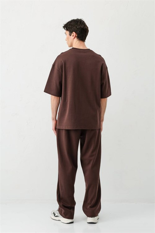 Wholesale Mens Brown T-Shirt and Pants Set