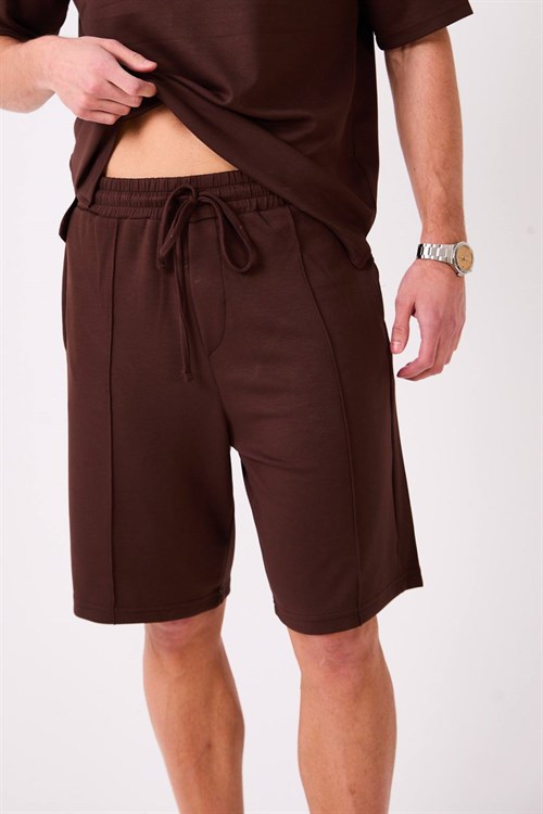 Wholesale Mens Brown T-Shirt And Short Set
