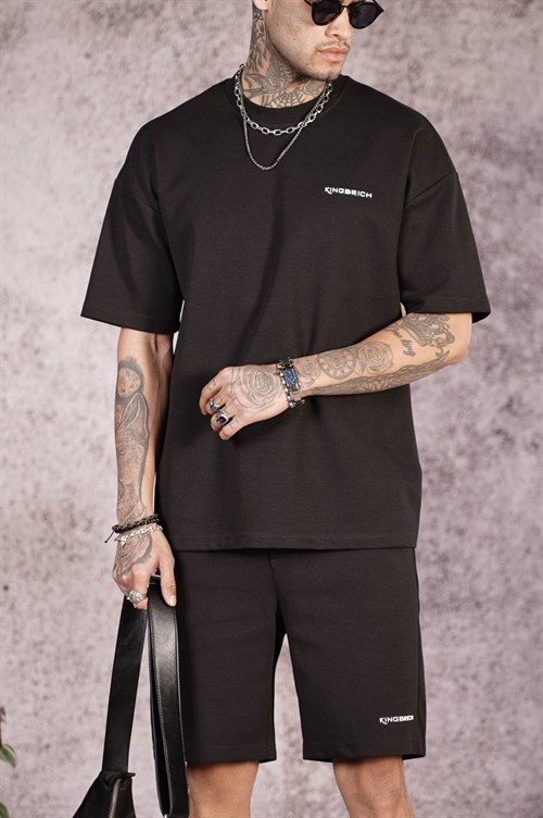 Wholesale Mens Brown T-Shirt and Shorts Set