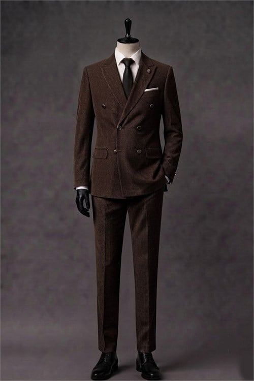 Wholesale Men's Brown Two-Piece Suit 1701-128