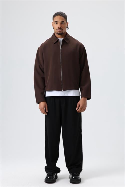 Wholesale Mens Brown Zip-Up Jacket