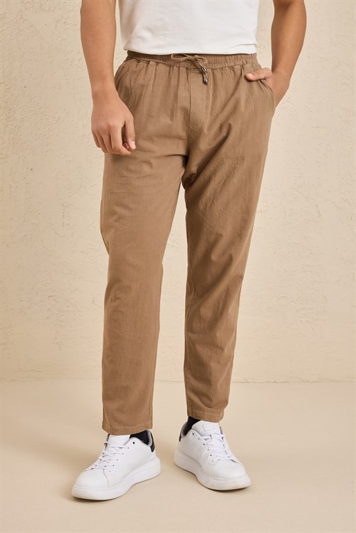 Wholesale Mens Camel Relaxed Fit Meridian Fabric Sweatpants