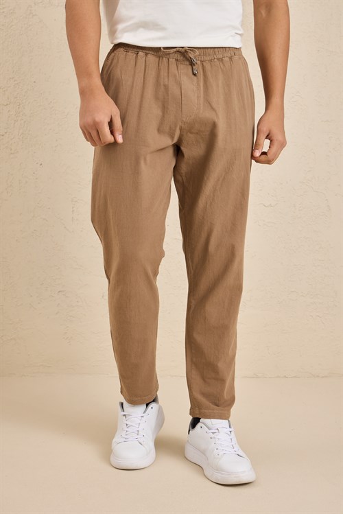 Wholesale Mens Camel Relaxed Fit Meridian Fabric Sweatpants
