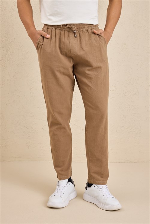 Wholesale Mens Camel Relaxed Fit Meridian Fabric Sweatpants