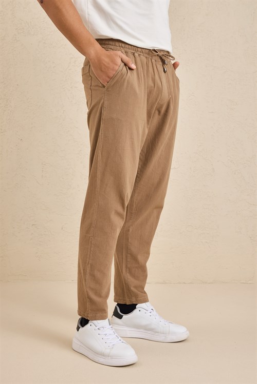 Wholesale Mens Camel Relaxed Fit Meridian Fabric Sweatpants