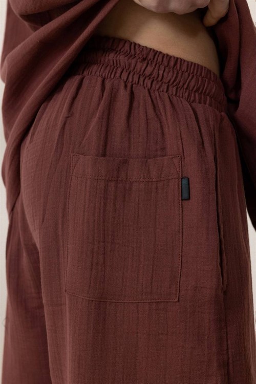Wholesale Mens Chestnut Muslin Baggy Sweatpants