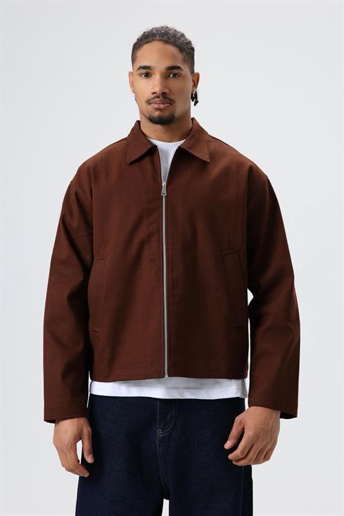 Wholesale Mens Chocolate Zip-Up Jacket