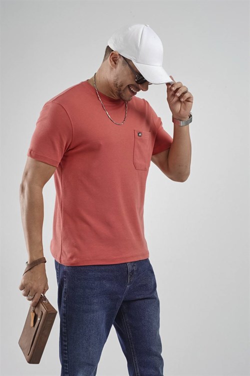 Wholesale Mens Coral T-Shirt