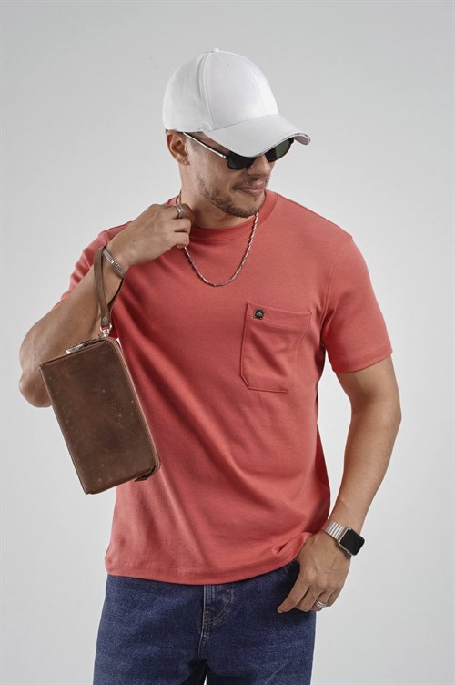 Wholesale Mens Coral T-Shirt