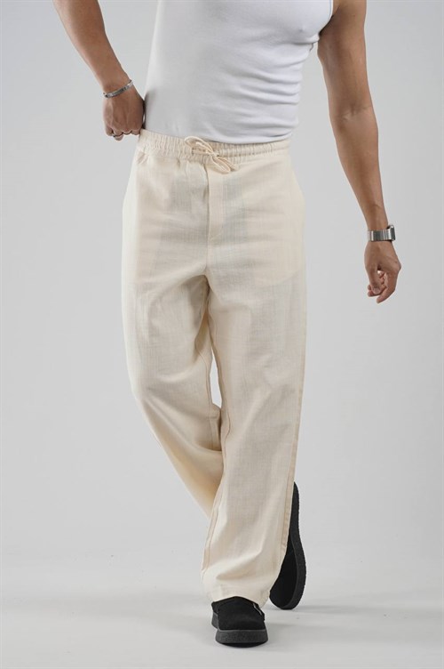 Wholesale Mens Cream Baggy Pants