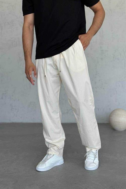 Wholesale Mens Cream Baggy Pants