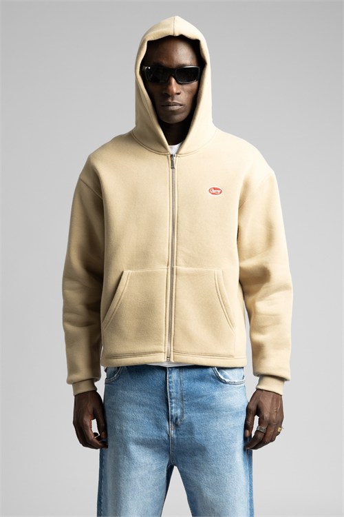 Wholesale Mens Cream Embroidered Sweatshirt 