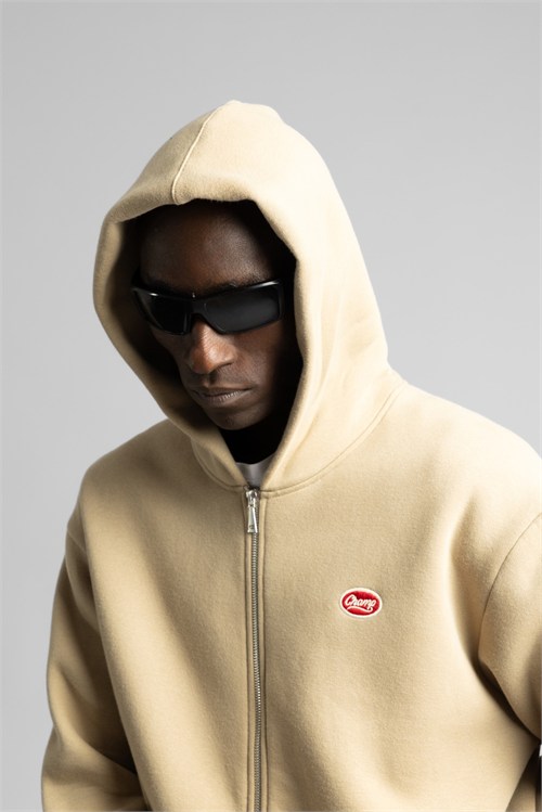 Wholesale Mens Cream Embroidered Sweatshirt 