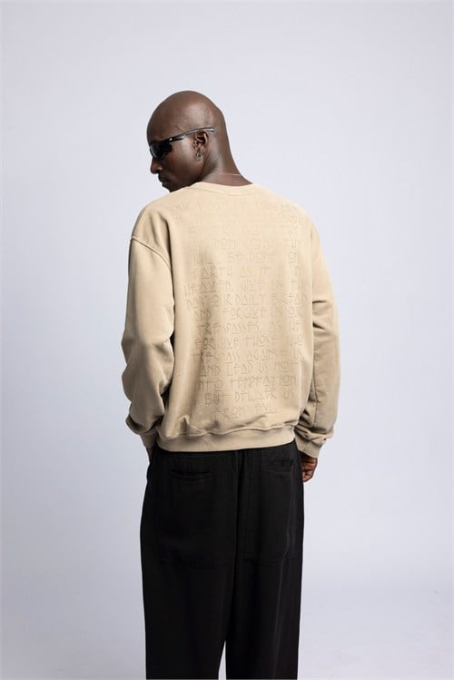 Wholesale Mens Cream Printed Sweatshirt 